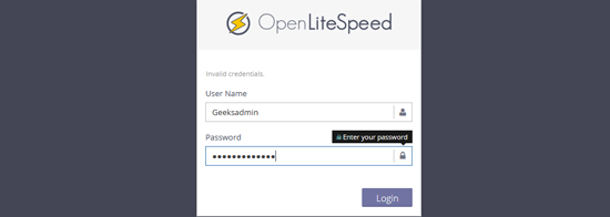 دسترسی به openlitespeed