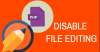 غیر فعال کردن ویرایش